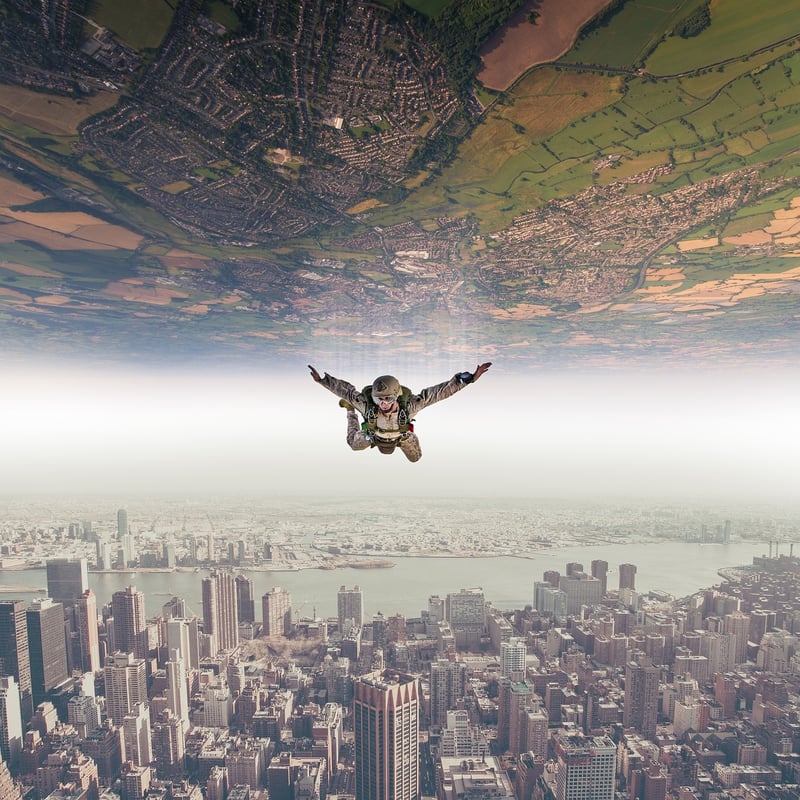 Skydivers in action